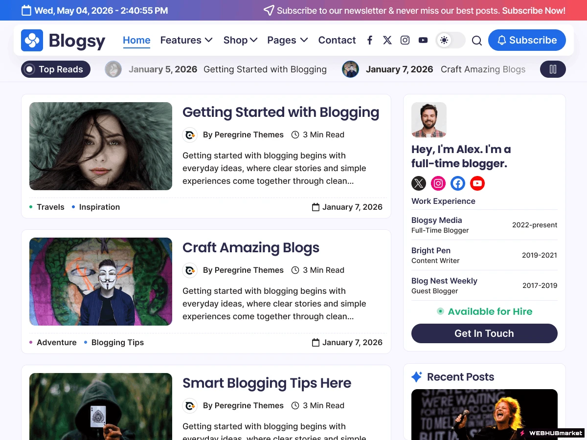 Тема Blogsy WordPress